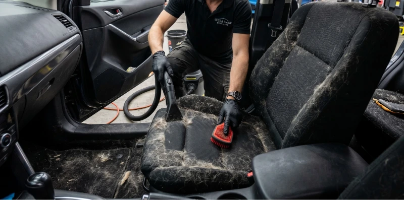 how to get dog hair out of car